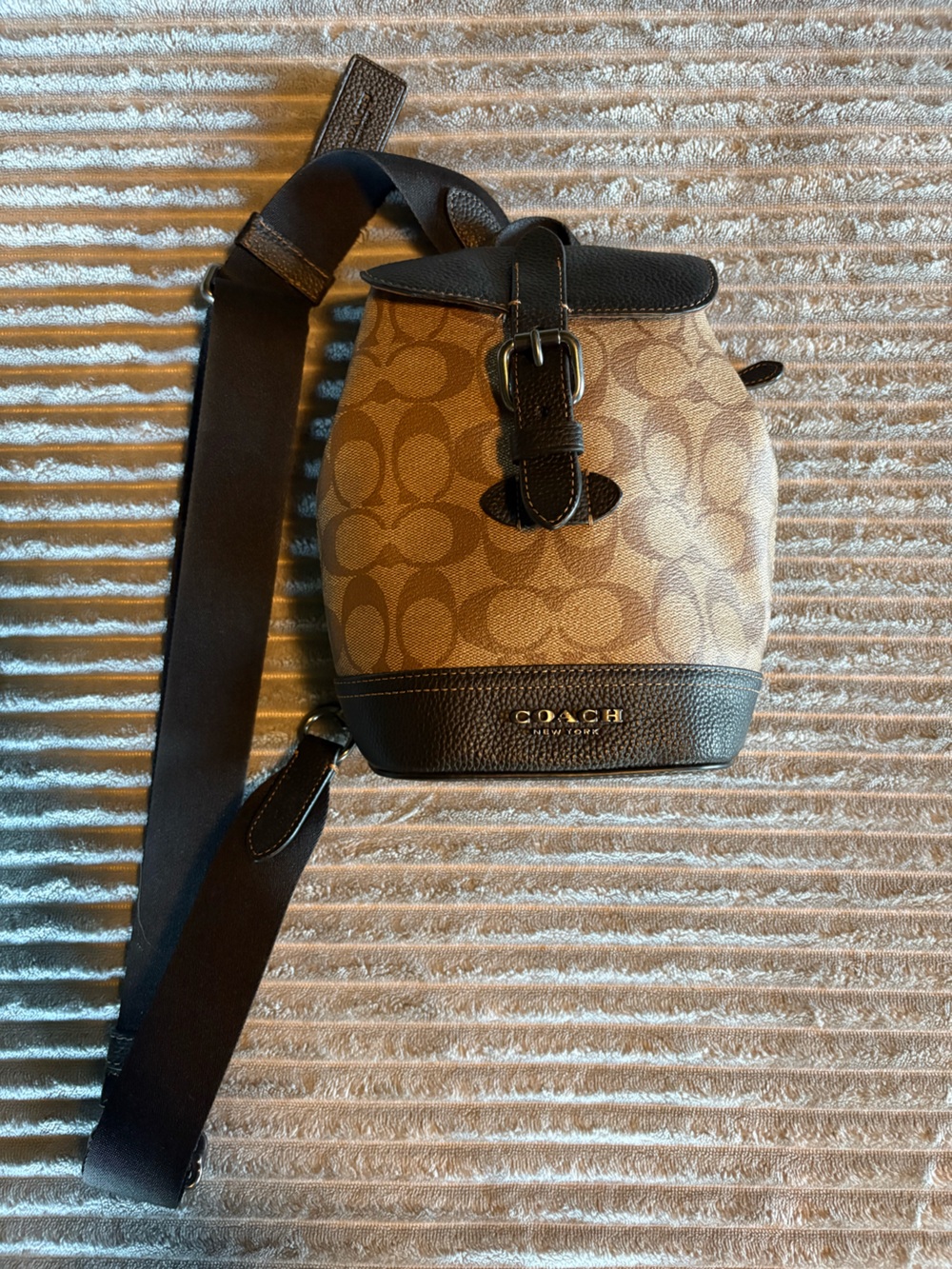 Coach Signature Canvas Crossbody Bag in Brown and Black